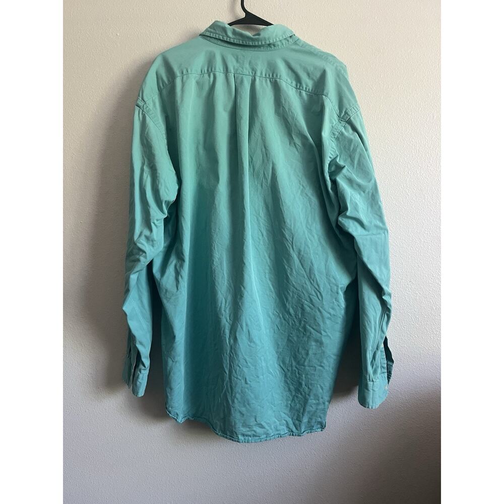 Ralph Lauren Blake Classic Button Front Shirt Mens XL Aqua Turquoise Pink Pony - Picture 2 of 14